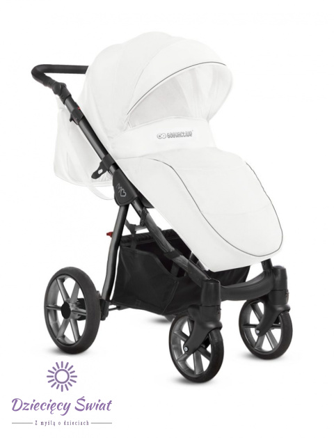 BabyActive Mommy Glossy 3w1 Space Grey White – Elegancki wózek głęboko-spacerowy z fotelikiem