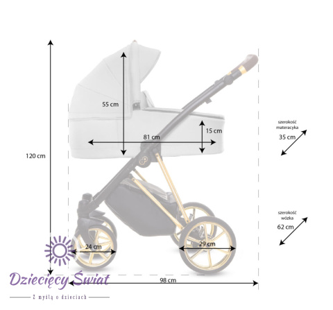 Musse Royal Onyx 3w1 BabyActive wielofunkcyjny wózek dziecięcy