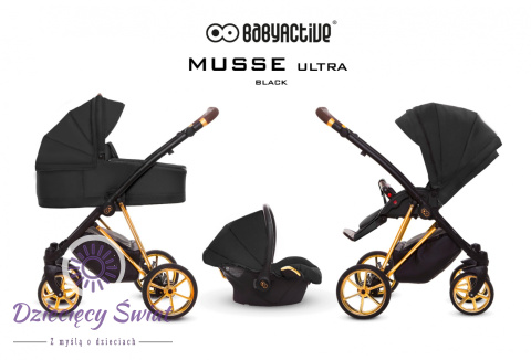 Musse ULTRA Black 3w1 BabyActive wózekm dziecięcy w pastelowych odcieniach