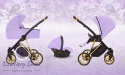Musse ULTRA Lilac 3w1 BabyActive wózekm dziecięcy w pastelowych odcieniach