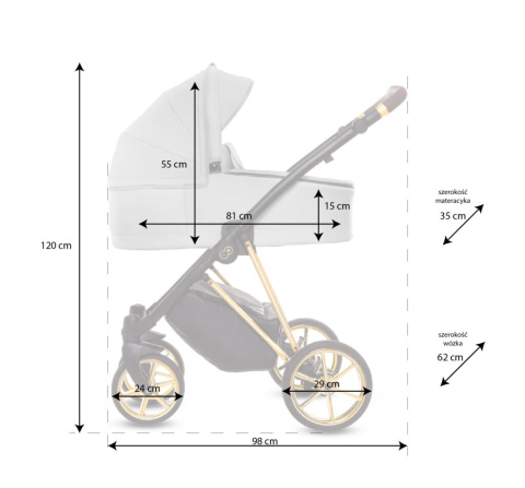 BabyActive Musse Ultra Mint – Wielofunkcyjny wózek głęboko-spacerowy 2w1 z żelowymi kołami.