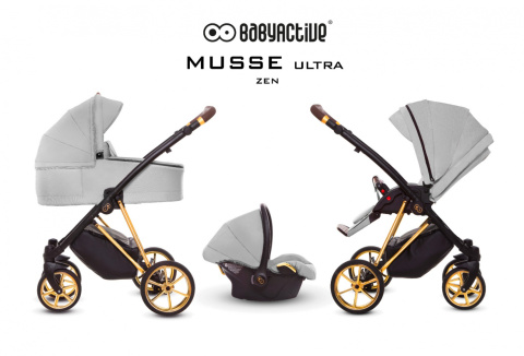 Musse ULTRA Zen 3w1 BabyActive wózekm dziecięcy w pastelowych odcieniach