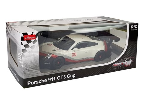 Auto R/C Porsche 911 GT3 CUP Rastar 1:14 Białe na pilota