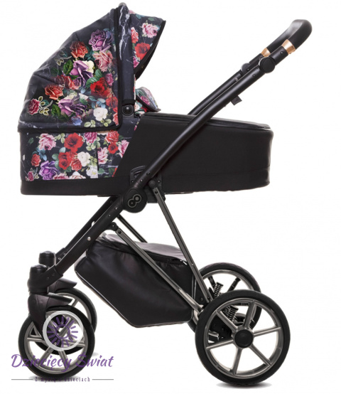 Musse Rose Dark Rose 3w1 BabyActive wózekm dziecięcy w kwiaty