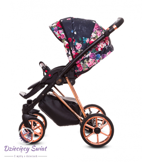 Musse Rose Dark Rose 2w1 BabyActive wózekm dziecięcy w kwiaty