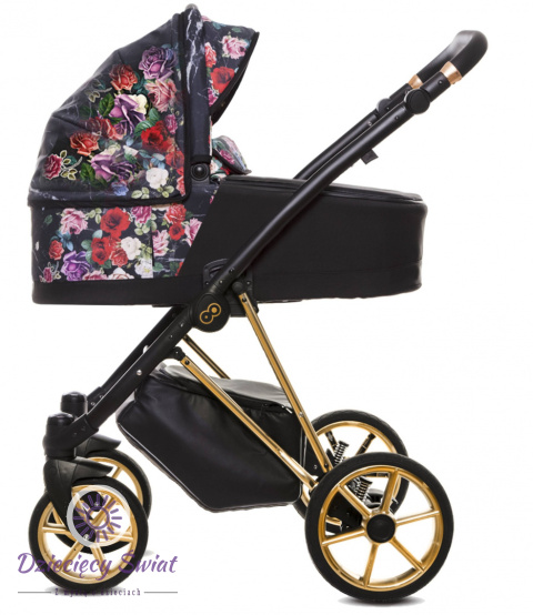 Musse Rose Dark Rose 2w1 BabyActive wózekm dziecięcy w kwiaty