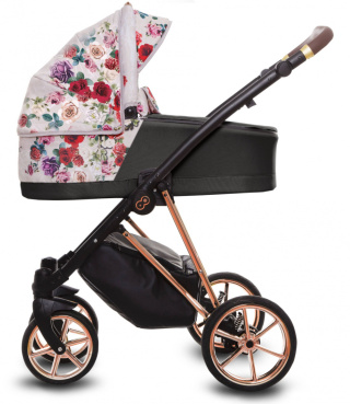 Musse Rose Light-Dark Rose 2w1 BabyActive wózekm dziecięcy w kwiaty