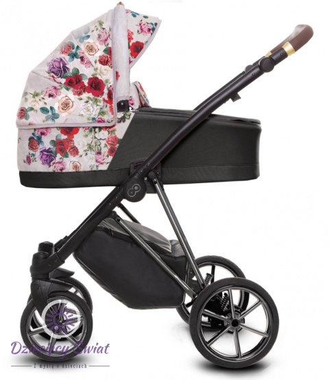 Musse Rose Light-Dark Rose 2w1 BabyActive wózekm dziecięcy w kwiaty