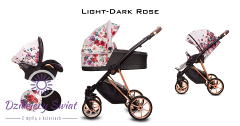 Musse Rose Light-Dark Rose 2w1 BabyActive wózekm dziecięcy w kwiaty