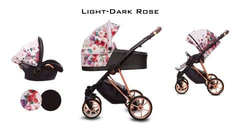 Musse Rose Light-Dark Rose 3w1 BabyActive wózekm dziecięcy w kwiaty