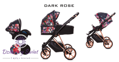 Musse Rose Dark Rose 3w1 BabyActive wózekm dziecięcy w kwiaty