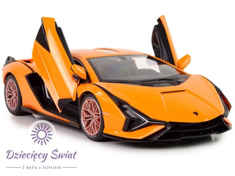 Auto R/C Lamborghini Sian FKP 37 Rastar 1:14 Pomarańczowe Na Pilota