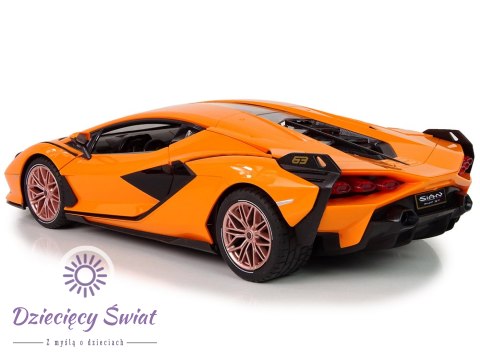 Auto R/C Lamborghini Sian FKP 37 Rastar 1:14 Pomarańczowe Na Pilota