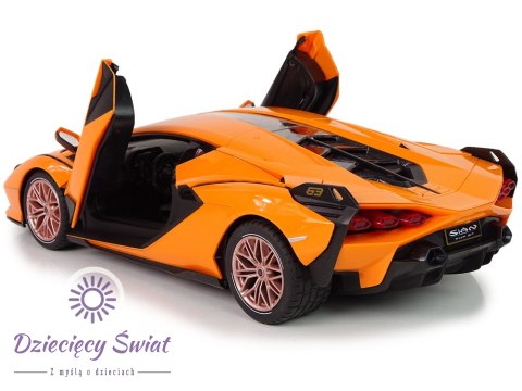 Auto R/C Lamborghini Sian FKP 37 Rastar 1:14 Pomarańczowe Na Pilota