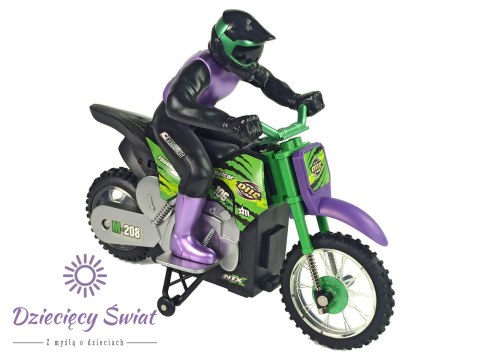 Motor Crossowy Zdalnie Sterowany 1:18 2.4G Fioletowy 15 km/h