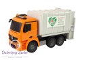 Zdalnie Sterowana Ciężarówka Śmieciarka Mercedes- Benz Antos Pomarańczowa Kosz