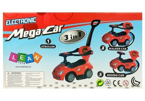 Jeździk z Pchaczem Mega Car 3w1 Żółty