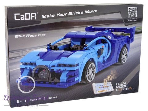 Klocki Konstrukcyjne Auto Sportowe Race Car Niebieskie R/C 325 Elementów