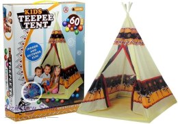 Namiot Tipi Indiański Dom Zabaw + 60 Piłek 155 cm