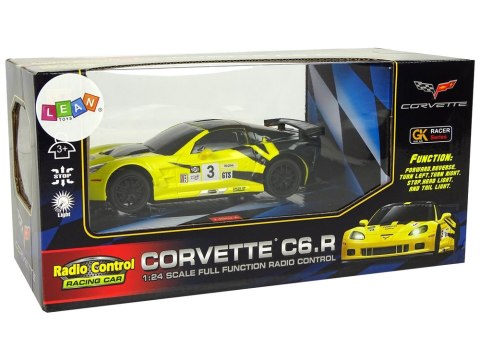 Auto Sportowe R/C 1:24 Corvette Żółte C6.R 2.4 G Światła