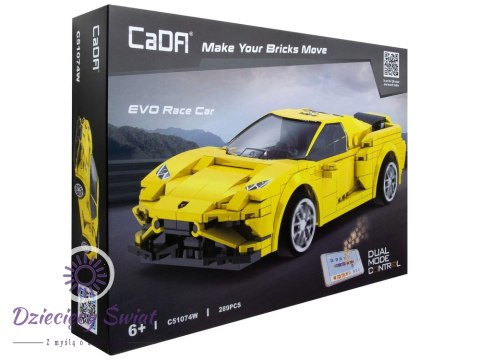 Klocki Konstrukcyjne Auto Sportowe EVO Race Car Żółte R/C 289 Elementów CADA