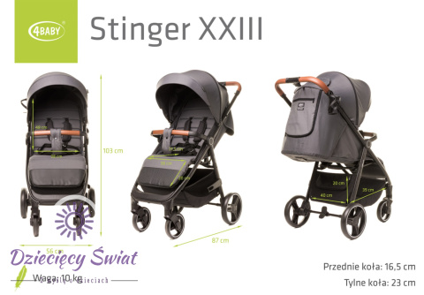 STINGER XXIII GRAPHITE 4BABY Wózek spacerowy do 22kg