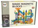 Magiczne Klocki Magnetyczne Zjeżdżalnia Dla Kulek Budowle 3D 128 Elementów