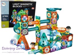 Świecąca Zjeżdżalnia Dla Kulek Klocki Magnetyczne 150 Elementów