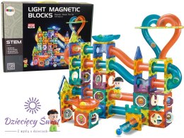 Świecąca Zjeżdżalnia Dla Kulek Klocki Magnetyczne 202 Elementy