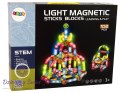 Świecące Klocki Magnetyczne Edukacyjne Zestaw 102 Elementy
