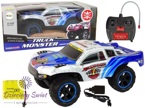 Zdalnie Sterowane Auto RC Truck Monster 1:12 Białe