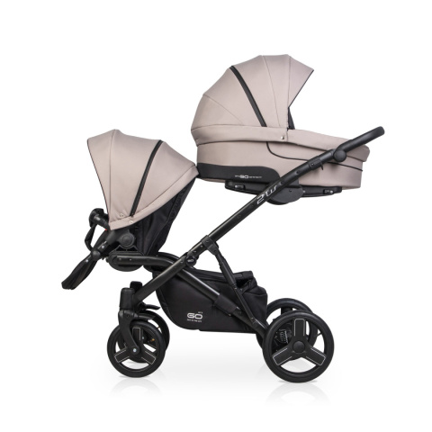 Wózek bliźniaczy easyGO 2 of US Taupe 2w1, 3w1 DUO SLIM