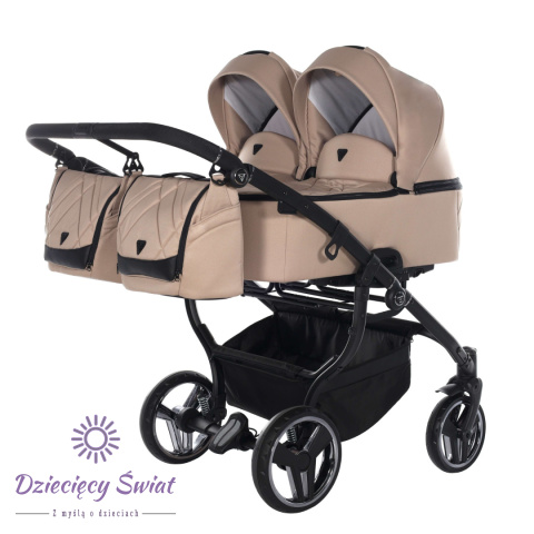 Junama DUO V3 2.0 78cm Beige wózek bliźniaczy 2w1, 3w1 / rok po roku