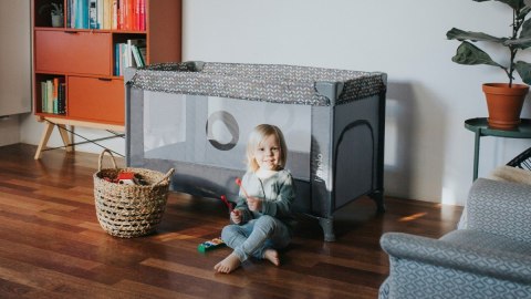 Stefi Grey Concrete Multicolor Lionelo Łóżeczko turystyczne