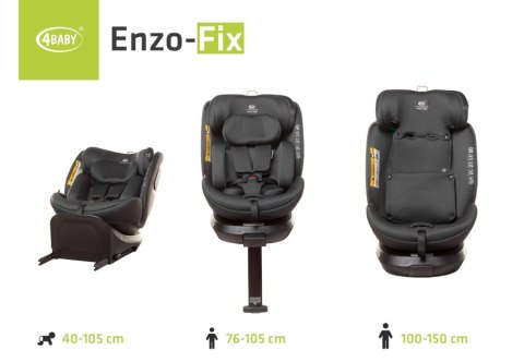 Fotelik ENZO-FIX I-SIZE 40-150cm 4 BABY black graphite