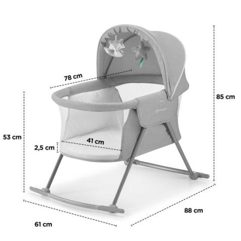 LOVI grey KINDERKRAFT Łóżeczko dla dzieci / kołyska