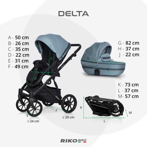 Delta 2w1 RICO BASIC kolor Grey Fox