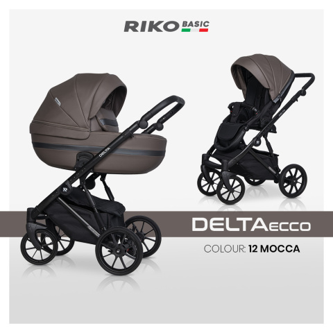 Delta Ecco 2w1 RIKO BASIC Mocca – Funkcjonalny Wózek z Skórzaną Tapicerką