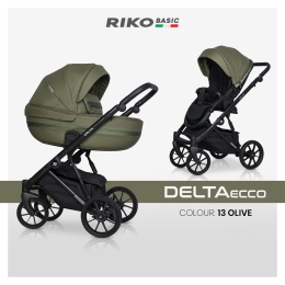 Delta Ecco 2w1 RIKO BASIC Olive – Funkcjonalny Wózek z Skórzaną Tapicerką