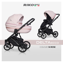 Delta Ecco 2w1 RIKO BASIC Rose – Funkcjonalny Wózek z Skórzaną Tapicerką
