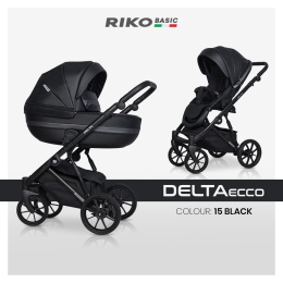 Delta Ecco 2w1 RIKO BASIC Black – Funkcjonalny Wózek z Skórzaną Tapicerką