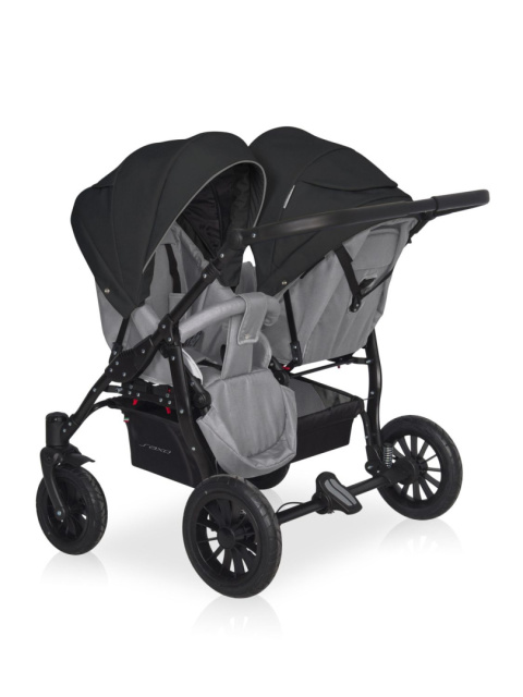 RIKO BASIC Saxo 2w1 Duo Grey Fox – Komfortowy i Elegancki Wózek Dziecięcy