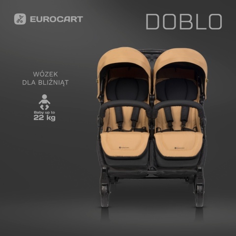 Doblo Euro Cart kolor Camel wózek spacerowy bliźniaczy