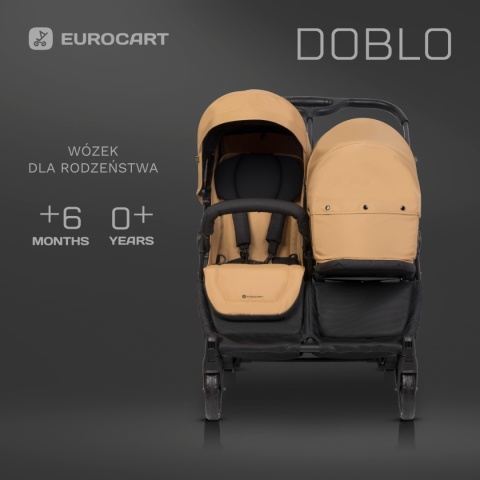 Doblo Euro Cart kolor Camel wózek spacerowy bliźniaczy