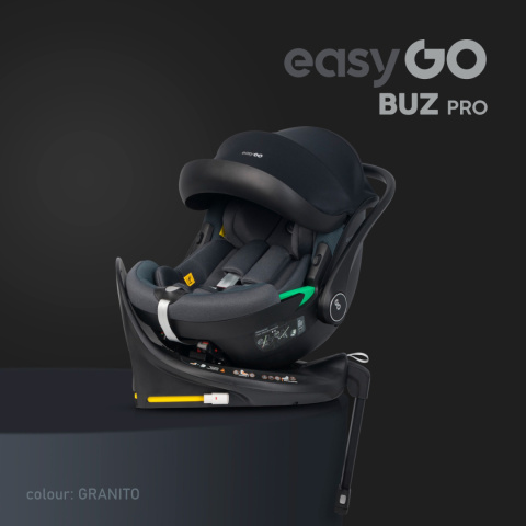 Buzy Pro Granito (od 40 do 87 cm) EasyGO fotelik z obrotową bazą ISOFIX