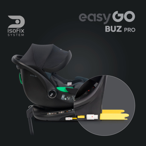 Buzy Pro Granito (od 40 do 87 cm) EasyGO fotelik z obrotową bazą ISOFIX