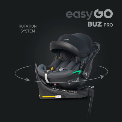 Buzy Pro Granito (od 40 do 87 cm) EasyGO fotelik z obrotową bazą ISOFIX