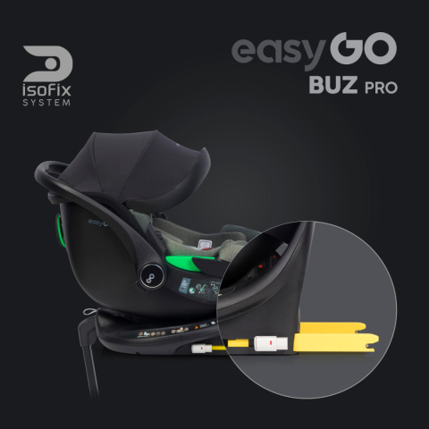 Buzy Pro Greener (od 40 do 87 cm) EasyGO fotelik z obrotową bazą ISOFIX