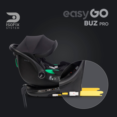 Buzy Pro Ink (od 40 do 87 cm) EasyGO fotelik z obrotową bazą ISOFIX