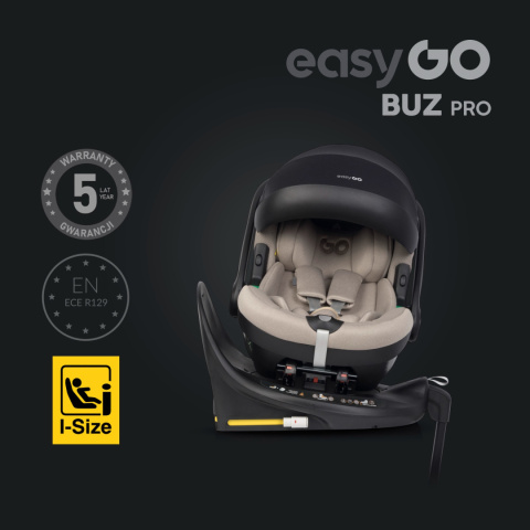 Buzy Pro Taupe (od 40 do 87 cm) EasyGO fotelik z obrotową bazą ISOFIX